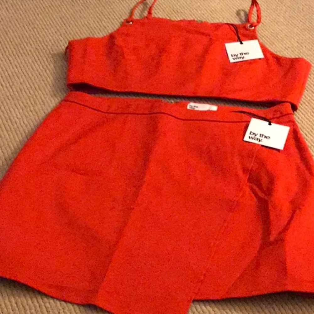 By the way designer red skirt and strappy top NEW